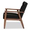 Baxton Studio Sorrento Black Faux Leather Upholstered Wooden Lounge Chair 122-6764 - alternate 5